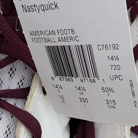 Adidas Nastyquick Burgundy and White Football Cleats - Picture 5 of 5